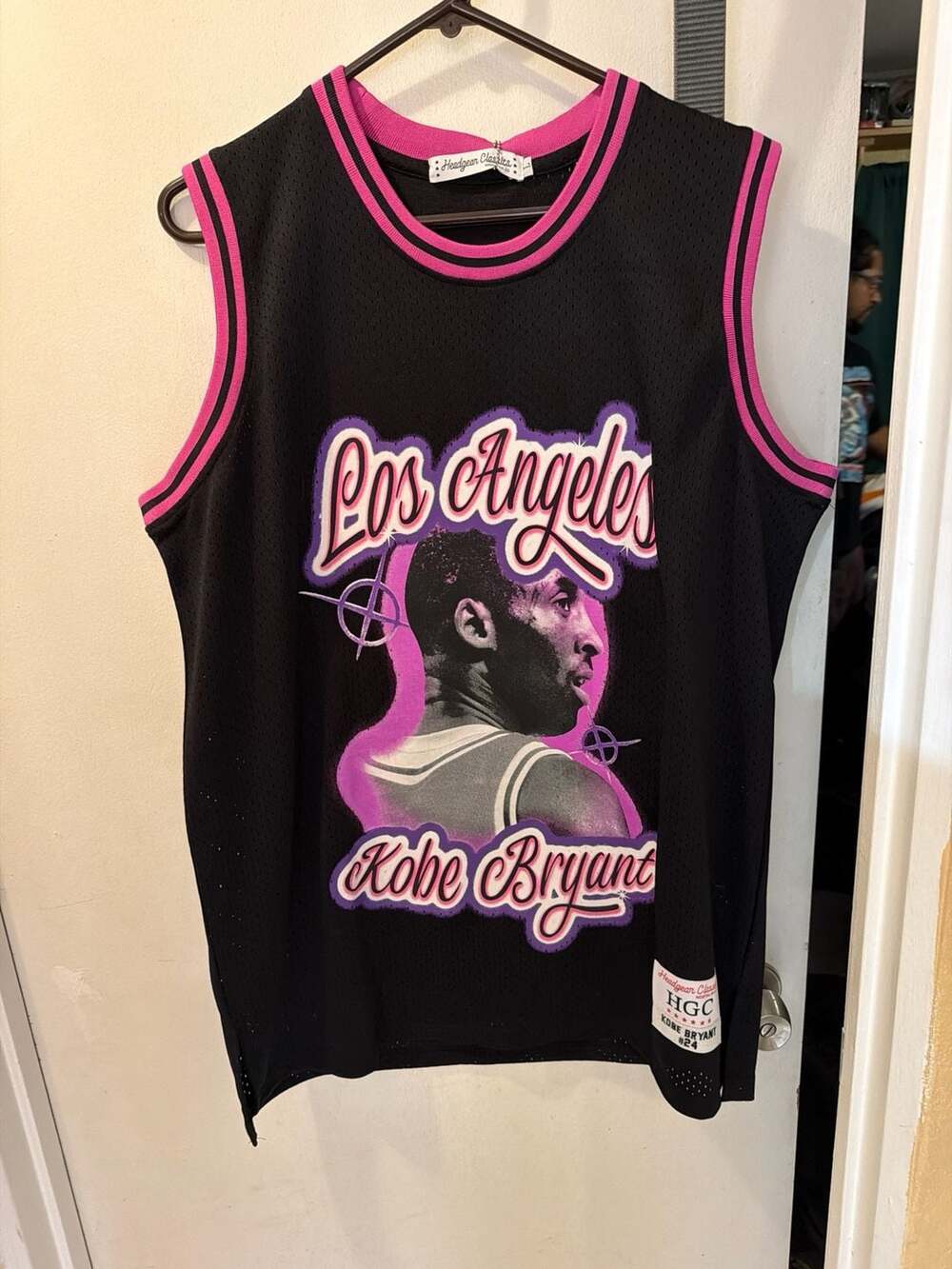 Headgear Classics Kobe Bryant Mamba 24 Los Angeles Basketball Jersey Black/Pink